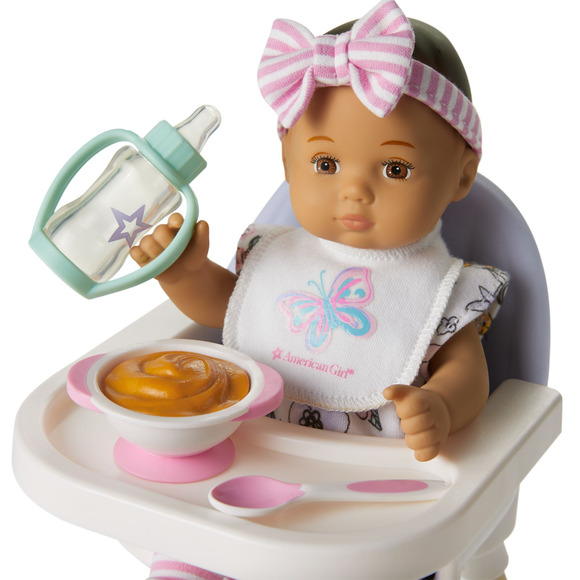NEW American Girl Little Bitty Baby DOLL + HIGHCHAIR Diaper Clothes & Care Set - Picture 5 of 15